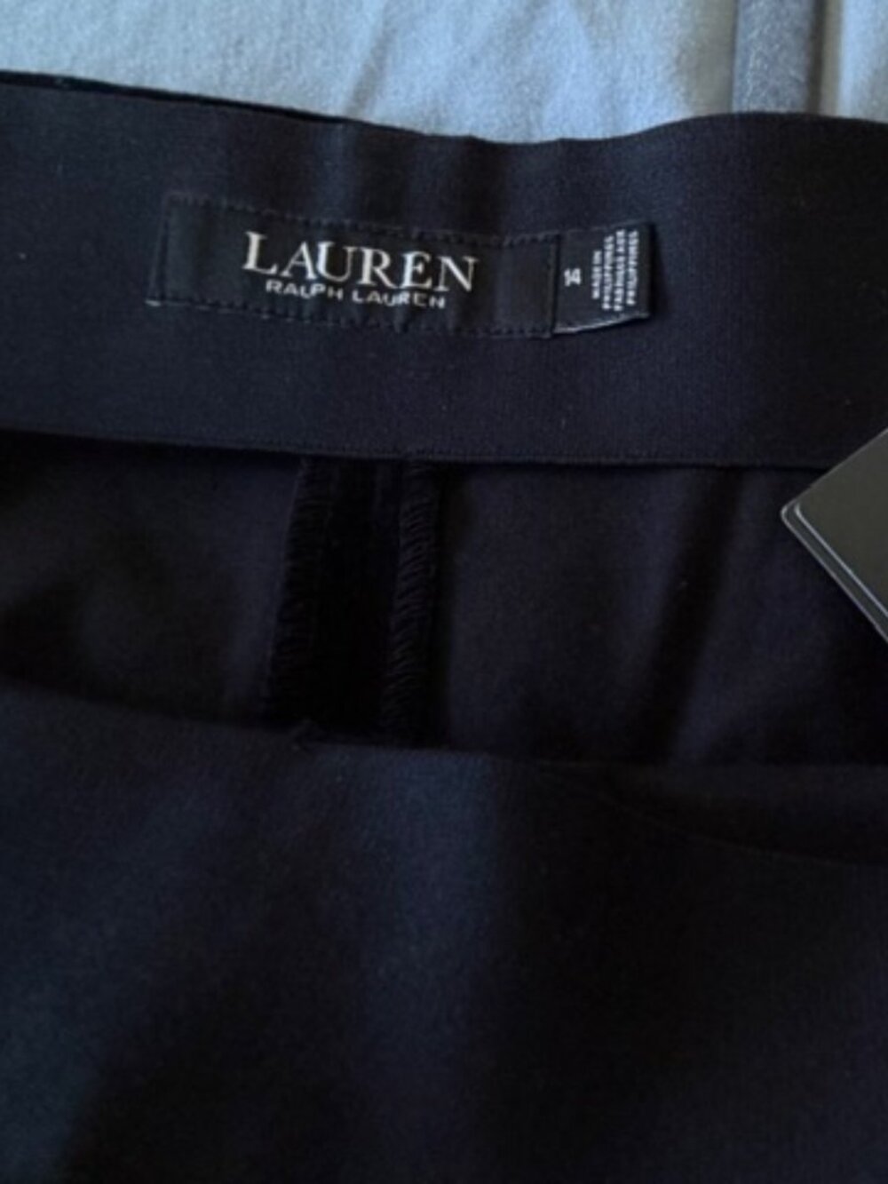 NWT Lauren Ralph Lauren Black Velvet Straight Leg Pants Women Sz 14 Quiet Luxury - Picture 4 of 8